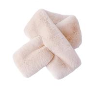 ZEACCT 1 Bufanda Infantil Cruzada, Pañuelo de Cuello Cruzado, Felpa Suave para Niñas y Mujeres - Caqui