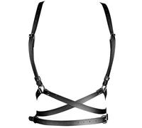 ZEACCT 1 Paquete Cinturón Punk para Mujer, Cinturón Punk Ajustable, Arnés de Cadena de Pecho Ajustable de Cuero PU con Círculos Góticos para Mujeres, Hombres, Fiesta de Cosplay (Negro)