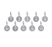 ZEACCT 10 Llaveros con Números de Acero Inoxidable, Llavero con Etiqueta de Número Grabado, Llavero Numerado de Metal, Lazo de Banda, Llavero Numerado - 1 a 10