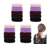 ZEACCT 20 Piezas Elásticos Cabello Costuras, Lazos Elásticos Cola Caballo, Bandas Algodón Gruesas Que No Dejan Marcas, No se Rompen Ni se Deslizan para Cabello Grueso, Pesado y Rizado (Multicolor)