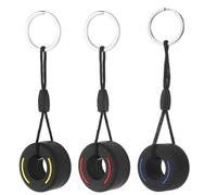 ZEACCT 3 Piezas Llavero Coche, Llavero Modelo Pieza Coche, Llavero Rueda Coche Carreras, Llavero Neumático Goma, Llavero Neumáticos Carreras, para Amantes de Coches Masculinos (Tres Colores)