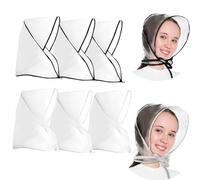 ZEACCT 6 Piezas Gorro para La Lluvia Impermeable Transparente, Gorro para Mujer, Gorro para La Lluvia Plegable, Adecuado para Senderismo, Deportes Al Aire Libre
