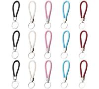 ZEACCT Llavero de Cuero Trenzado - Set de 15 Piezas Hecho a Mano en PU y Cuero Sintético