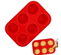 ZEACCT Moldes de Silicona Reposteria con 6 Cavidades, Molde Madeleine Silicona, Molde de Silicona para Horno, Rojo Moldes de Silicona Reposteria para Bricolaje, Hornear, Pasteles, Cocina, Cupcakes.