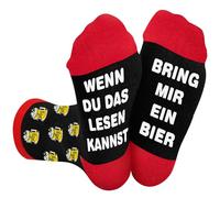 ZEACKUQ Calcetines con texto en alemán "Geschenke für Männer Frauen zum Geburtstag Vatertag Weihnachten, Cool Sachen für Teenager Junge Mädchen Lustige Socken Herren 43-46, cerveza, 38-46