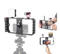 Zeadio Estabilizador de vídeo inalámbrico para smartphone con luz de vídeo RGB y micrófono de vídeo, compatible con todos los smartphones