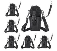 Zeadio Funda portarradio de Nylon para walkie Talkie con Correa Ajustable y Presilla para cinturón, para policía, Bomberos, Seguridad, Actividades Exteriores (Pack de 6)