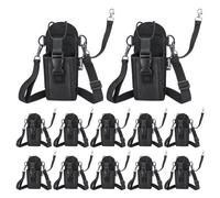 Zeadio Funda portarradio de Nylon para walkie Talkie con Correa Ajustable y Presilla para cinturón, para policía, Bomberos, Seguridad, Actividades Exteriores (Pack de 12)