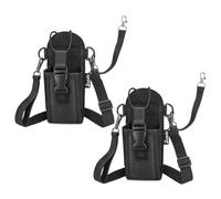 Zeadio Funda portarradio de Nylon para walkie Talkie con Correa Ajustable y Presilla para cinturón, para policía, Bomberos, Seguridad, Actividades Exteriores (Pack de 2)