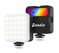 Zeadio Luz LED para Cámara - 800LM, Temperatura de Color Ajustable 3000K-7000K, CRI95, Portátil, Ideal para DSLR/Filmación en Mesa/Selfie/Móvil/Fotografía, Unidad, Paquete de 1
