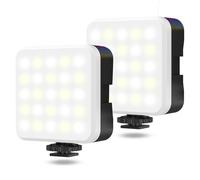 Zeadio Luz LED para Cámara - 800LM, Temperatura de Color Ajustable 3000K-7000K, CRI95, Portátil, Ideal para DSLR/Filmación en Mesa/Selfie/Móvil/Fotografía, Unidad, Paquete de 2