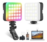 Zeadio Luz RGB Portátil con Clip - 800LM, Temperatura de Color Ajustable 3000K-7000K, CRI95, Luz Pequeña para Cámara, Videollamadas, Autofotos, Móvil y Fotografía, Paquete de 2