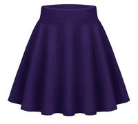 Zeagoo Falda Mujer Básica Elástica Plisada Versatile Casual Mini Skater Skirt Línea A Corto Falda Morado M