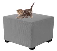 ZEaink Funda de Reposapiés Sofá Otomano Funda de Puff Cuadrado 50x50/40x40 Funda de Puff Cuadrado Elástica Jacquard Funda para Otomana Protectora Lavable (Color : #5, Size : 45x45x40cm)