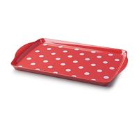 Zeal Bandeja de melamina con diseño de lunares (39 x 24 cm), color rojo