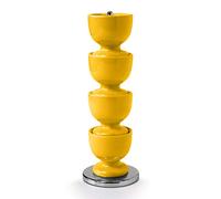 Zeal G277M Hueveras de melamina, Juego de 4 Unidades, con Almacenamiento Cromado y Soporte de Transporte, Color, Amarillo Mostaza