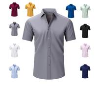 Zealburst Shirts,Men's Super Stretchy Quick-Drying Breathable Shirt,Stretch Non-Iron Anti-Wrinkle Shirt (FR/ES, Letras, XXL, Regular, Regular, Grey)