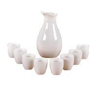 ZEALMAX Juego de 9 vasos de sake y jarras de sake de estilo japonés para disfrutar del arte del vino y el té, B