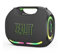 Zealot Altavoz Bluetooth Grande 120W con Luz LED, Altavoz Exterior Inalámbrico, Autonomía de 30 Horas, Bluetooth 5.3 y IPX6 Impermeable, Sonido Estéreo para Fiesta, Entrada USB/AUX/TF