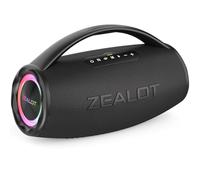 Zealot Altavoz Bluetooth Grande 80W de Potencia con Asa, Altavoces Inalámbricos 16000mAh Batería, Autonomía de 40 Horas, Puerto de AUX, USB, Tarjeta TF, Bluetooth 5.2, IP67 Impermeable, Negro