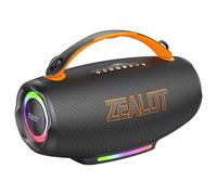 ZEALOT Altavoz Bluetooth portátil de 100 W con luz, tiempo de reproducción de 24 horas, Bluetooth 5.3, IP56 resistente al agua, sonido estéreo, micro SD, memoria USB, conector jack de 3,5 mm, carga