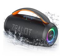 Zealot Altavoz Portátil con Sonido Estéreo de 50W, Luces Led y Bluetooth 5.3, IPX6 Resistente al Agua, 20 Horas Reproducción, Emparejamiento Estéreo Inalámbrico para Hogar, Exterior y Viaje