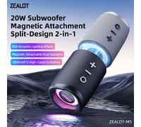 Altavoz Bluetooth Magnético Zealot-M5, Subwoofer Colorido, Inalámbrico para Exteriores, 2 en 1, Chip de Audio V5.4, Tarjeta Micro SD, Luz RGB M5Blackorange