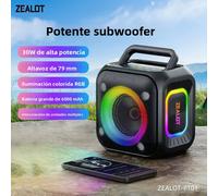 ZEALOT-PT01 Altavoces Bluetooth 30W Bajos mejorados Altavoz inalámbrico portátil para exteriores 12 horas IPX6 Altavoz impermeable Bluetooth 5,4 Verde militar