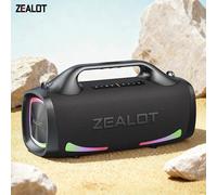 Zealot-S79 Altavoz portátil para fiesta con Bluetooth 5.2, mango portátil, 24 horas de reproducción, para fiesta, camping Negro