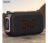 Zealot_S85 Altavoz Bluetooth Portátil de 50W con Doble Diafragma, Resistente al Agua IPX6, Altavoz HIFI para Exteriores con Correa Black