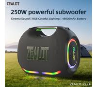 ZEALOT-ZE21 250W gran potencia TWS inalámbrico Subwoofer Altavoz Bluetooth alto volumen impermeable portátil energía móvil sonido HIFI Blue