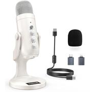 zealsound Micrófono USB, micrófono de podcast blanco nacarado k66