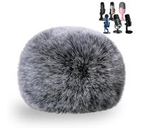zealsound Parabrisas de micrófono de Piel para Yeti Azul, Cubierta de Espuma para micrófono, Parabrisas de Piel Peluda K66/para Yeti Pro Azul/para AM8/para SoloCast, etc(Negro)