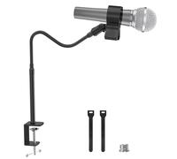 ZealSound Soporte compacto para micrófono | Ahorro de espacio - Brazo de micrófono flexible de cuello de cisne con adaptador de 1 cm a 1.6 cm, soporte de micrófono de escritorio compatible con Blue