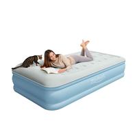 Zearna Colchón de aire individual con bomba integrada, 18 niveles de comodidad, colchón de aire portátil mejorado con almohada, colchón inflable para viajes, hogar e invitados