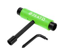 Zeato Todo-en-Uno Herramienta de Skate Tool Accesorio Multifunción Ligera y Portátil con Llave Allen 2-en-1 y Destornillador Phillips - Destornillador con Patines, Longboards, Actualización-Verde