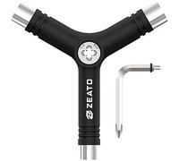 Zeato Todo-en-Uno Herramienta de Skate Tool Accesorio Multifunción Ligera y Portátil con Llave Allen 2-en-1 y Destornillador Phillips - Destornillador Funciona con Patines, Longboards - Y-Negro