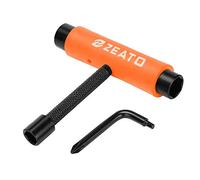 Zeato Todo-en-Uno Herramienta de Skate Tool Accesorio Multifunción Ligera y Portátil con Llave Allen 2-en-1 y Destornillador Phillips - Destornillador con Patines, Longboards Actualización-Naranja