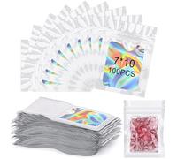 Zeawavsl 100 Por Caja Bolsas Mylar, Bolsas Con Cremallera, Bolsas Mylar Resellables. Bolsas Multiusos Resellables Para Dulces, Galletas Y Joyas. (White, 7 * 10)