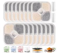 Zeawavsl 16 Filtros Fuente Gatos Compatible, con 2 Mangueras para Bebederos Pixi Catit, Filtro de Reemplazo del Sistema de Filtro Triple de Carbono Activado con Resina y Carbono Activado