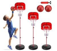 Zeawavsl Aro de Baloncesto para niños, Mini aro de Baloncesto, aro de Baloncesto Ajustable en Altura para Uso Interior y Exterior, fácil de Montar, Adecuado para niños de 3 a 8 años