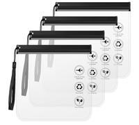 Zeawavsl Bolsa Cultural Transparente, Bolsa De LíQuido De Aeronaves 4 Piezas, 20 X 20 CM, Certificado por TSA, Impermeable, con Manijas, Accesorios De Viaje para Equipaje Manual (4)