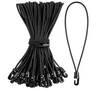 Zeawavsl Cuerdas EláSticas Cortas con Ganchos de 25 CM, 50 Piezas Pulpos Elasticos con Gancho, Tensor de Goma de Tensor de Planificador Multifuncional con Ganchos Cortos, Campamento (50)