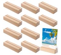 Zeawavsl Juego de 10 soportes para tarjetas de madera de, elegante soporte para mesa y soporte para fotos, incluido soporte para tarjetas de menú, perfecto para bodas, banquetes y fiestas
