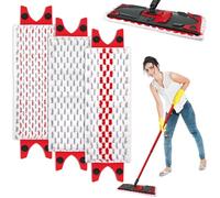 Zeawavsl Juego De 3 Fundas De Repuesto Para Fregona Vileda, Funda De Microfibra, Color Rojo, Compatible Con La MayoríA De Las Series De Fregonas. Apto Para Todos Los Suelos Duros