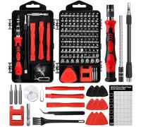 Zeawavsl Juego de Destornilladores de Precisión MECHANIC 122 en 1 con Cepillo Pequeño - Kit de herramientas de reparación de teléfonos Celulares, Computadoras Portátiles, Cámaras, Gafas (Red)