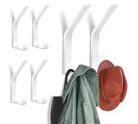 Zeawavsl Perchero Paquete de 6, Ganchos para Panel Acústico, Tornillos Invisibles, Perchero Moderno en Negro - Ideal para Chaquetas, Abrigos, Ropa, Bufandas, Bolsos y Más (White)