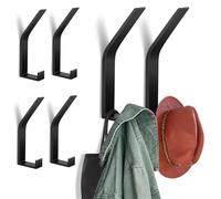 Zeawavsl Perchero Paquete de 6, Ganchos para Panel Acústico, Tornillos Invisibles, Perchero Moderno en Negro - Ideal para Chaquetas, Abrigos, Ropa, Bufandas, Bolsos y Más (Black)