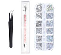 Zeayebsr 1500 piezas de diamantes de imitación - 6 tamaños de diamantes de imitación, diamantes de imitación AB autoadhesivos, cristal - piedras preciosas para uñas/ropa/manualidades