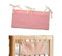 Zeayebsr 1pcs Bolso Colgante para Cama de Bebé, Organizador Colgante para Pañales, Organizador de Cuna Bolsa de Almacenamiento con Dos Bolsillos Grandes, para Juguetes PañAles Ropa (rosa)
